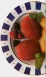 Sorbete de frutas rojas y naranja